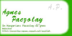agnes paczolay business card